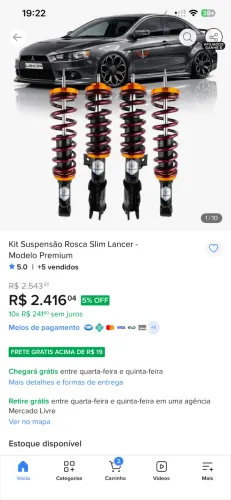 Suspensão rosca slim Lancer