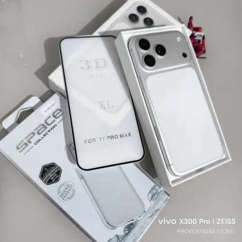 iPhone 17 pro max Silver garantia 07/2027, bateria 100% act troca e cartão 18x  +:BRINDE.