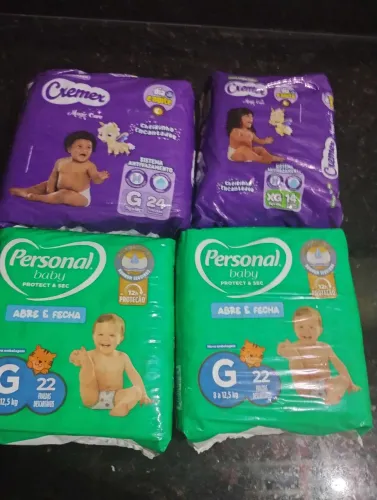 Fraldas tamanho G PROMOÇÃO 4 pacotes por 100