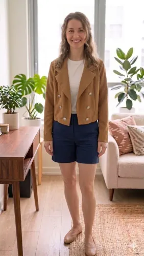 Cropped Blaser Caramelo