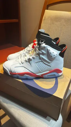 Tênis Air Jordan 6 White Infrared