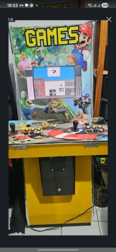 Vídeo game / fliperama Arcade 2 Jogadores + 4000 Jogos Retrô Mario MAME Neo-Geo Atari SNES