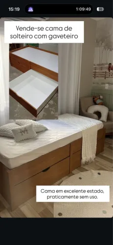Cama de Solteiro com Colchão 