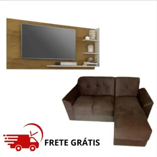 Oferta Imperdível de Kit Painel+Sofá Chaise com Frete grátis!!