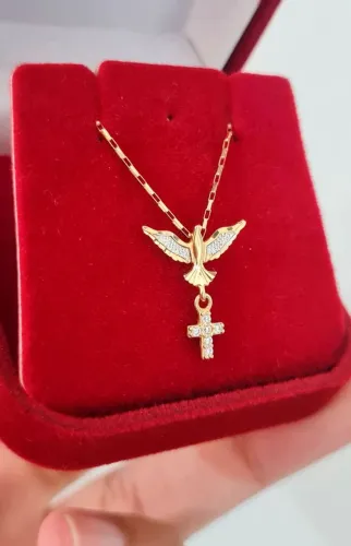 Colar Divino Espírito Santo Ouro 18k DESCONTO