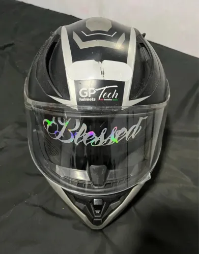 Capacete GP Tech V128 - Tam. 58 | Viseira Dupla (Óculos Interno) Cinza/ Preto