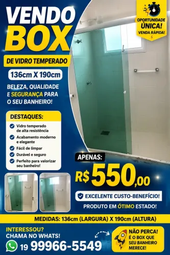 BOX DE BANHEIRO BLINDEX - EXCELENTE ESTADO!