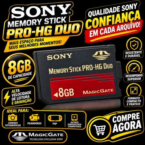 Cartão de memória Sony Srick Pro-HG Duo 8gb para Máquina Fotográfica (Usado)
