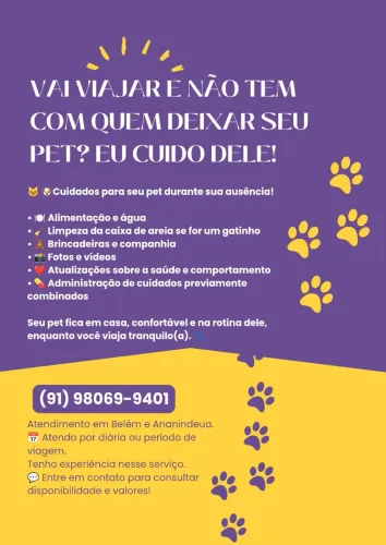 Cuidador de Pets em Belém e Região 