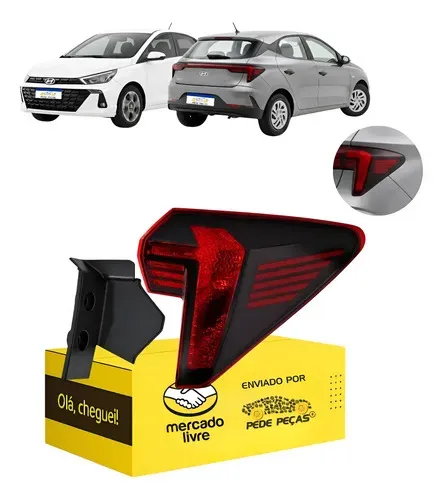 Lanterna Traseira Canto Direito Hb20 2023 24 25 2026 S/led Direito/passageiro Vermelho
