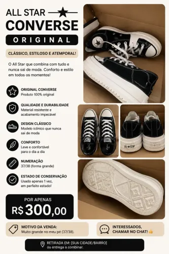 All star original modelo cano alto 
