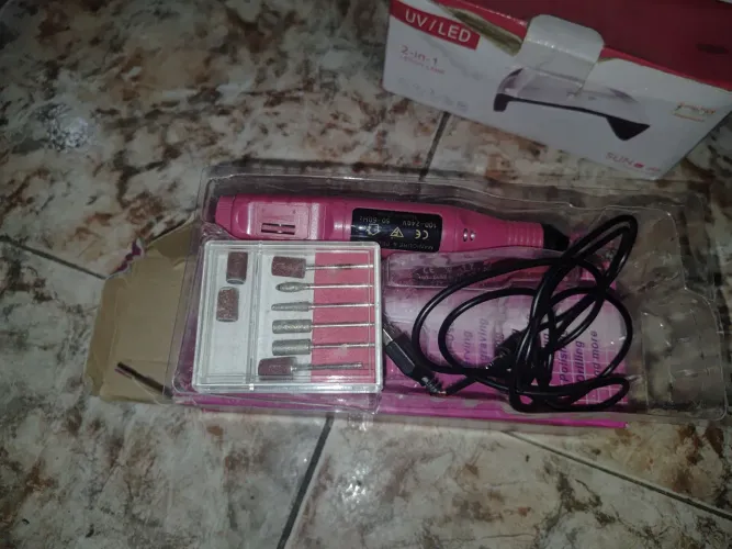 Kit Beleza - Motor de Unha + Modelador de Cachos + Cabine UV/LED