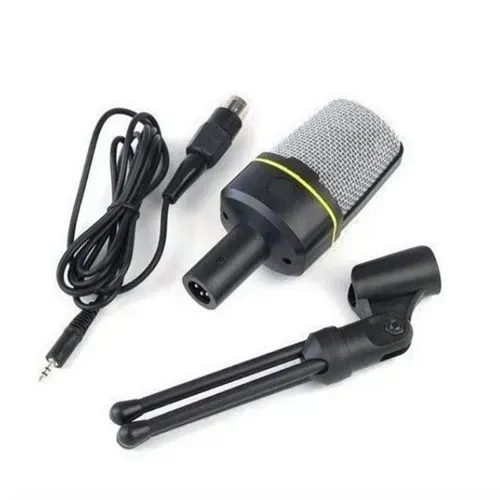 Microfone Condensador Saida P2 Microfone Lapela Profissional Com Tripé Qy 930 Andowl