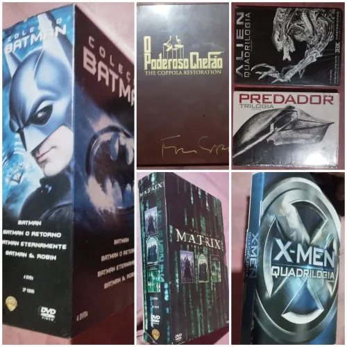 DVDs Coleção Batman X Man Alien Star Wars Matrix Poderoso Chefão e Outros colecionáveis