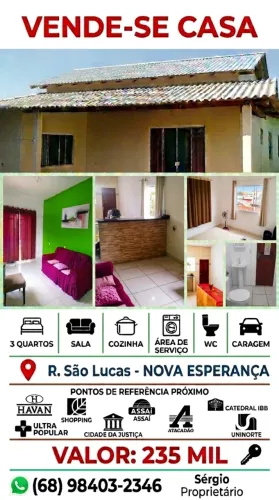 Casa no Nova Esperança, 3 Quartos PROMOÇÃO