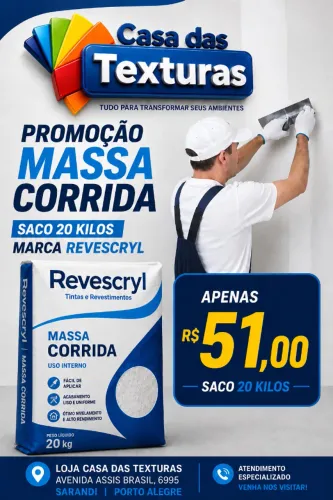 Massa Corrida PVA e Acrílica saco 20kg