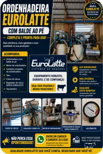 Vende-se ordenhadeira com balde ao pé