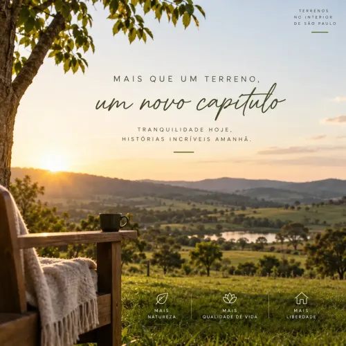 Terreno de 1.000 m²: Campo e Cidade Perto