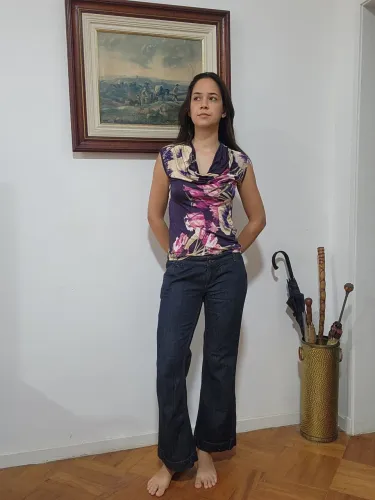 calça jeans cintura baixa banana republic bootcut 38