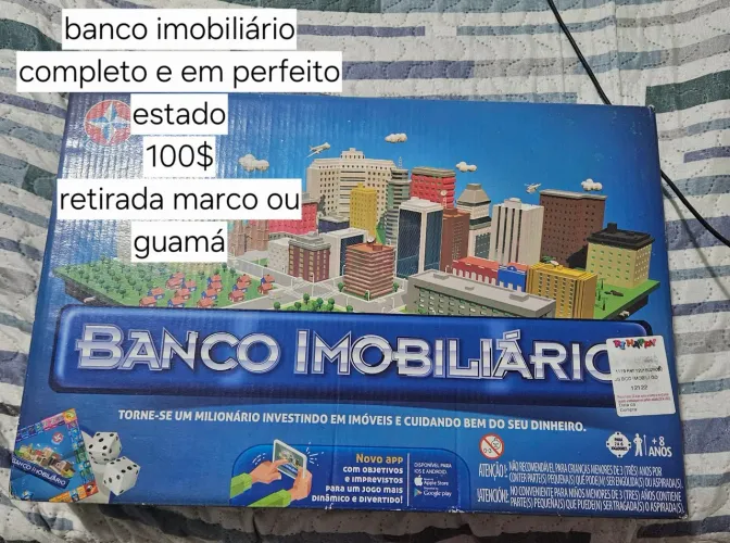 Jogo de tabuleiro Banco imobiliário completo nunca usado