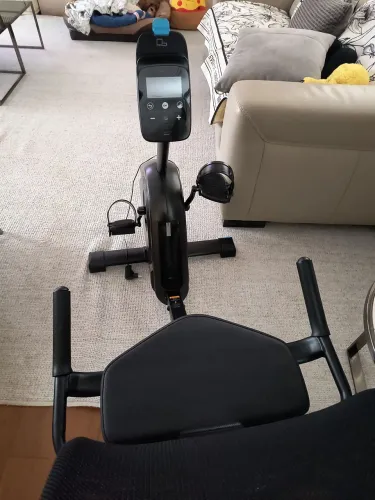 Bicicleta Ergométrica Semi Alongada Domyos Preta