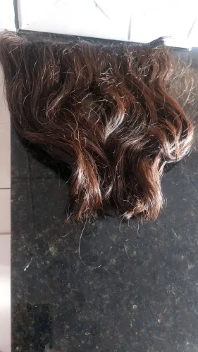 Pra vender rápido cabelo natural castanho escuro nunca foi usado fácil de prender de tictc