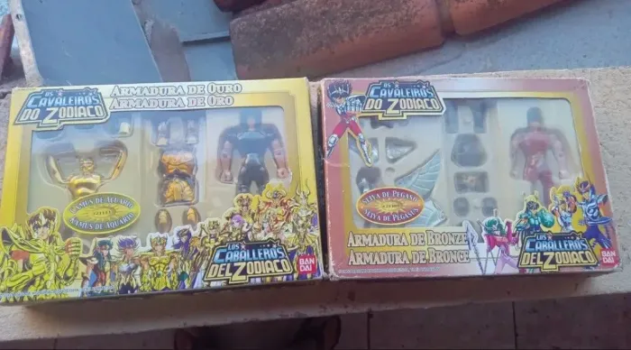 Boneco Camus de Aquário e Seiya de Pegasus Bandai, Cavaleiros do Zodíaco Vintage