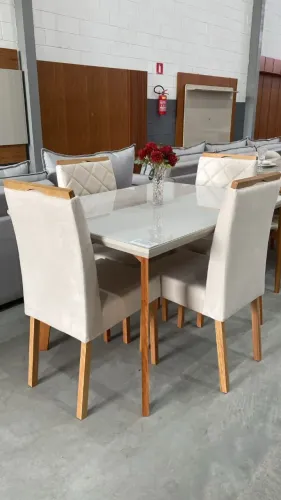 SALA DE JANTAR DUBAI C/4 CADEIRAS ULTIMAS UNIDADES BLACK ANTECIPADA
