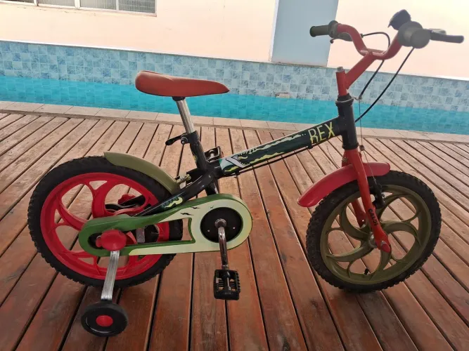Bicicleta Infantil Aro 16 Caloi Dino Rex (NOVINHA, POUCO USO)
