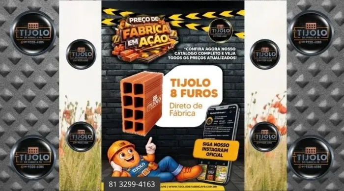 tijolo 8 furos preço de fábrica entrega rápida 