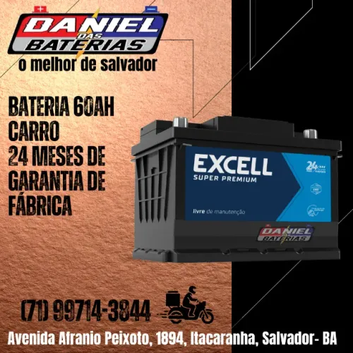 Bateria Pioneiro automotiva 60ah amperes , em Salvador - Bahia