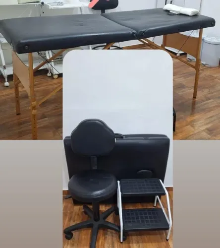 Maca, mocho e escada