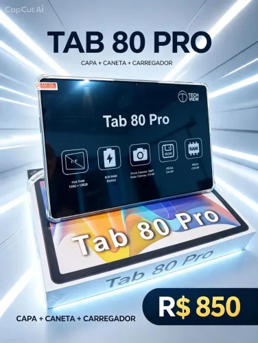 TAB 80 PRO TECHVIEW 128 GB + CAPA+ CANETA