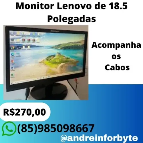 Monitor Lenovo de 18.5 Polegadas ( Acompanha os Cabos) 