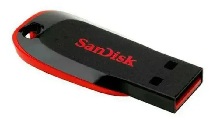 Pendrive Sandisk Cruzer Blade 128gb Usb 2.0 Cor Preto/vermelho