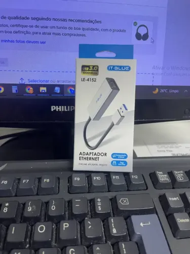 Adaptador Ethernet Até 1000Mbps NOVO