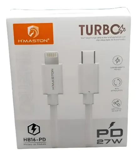 Cabo Turbo USB-C Para iOS Pro Max 1 Metro - Novo - Ditudo Tech e Variedades