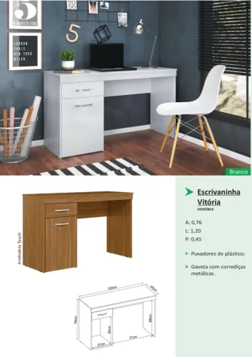 Escrivaninha vitória 1,20m - Promoção