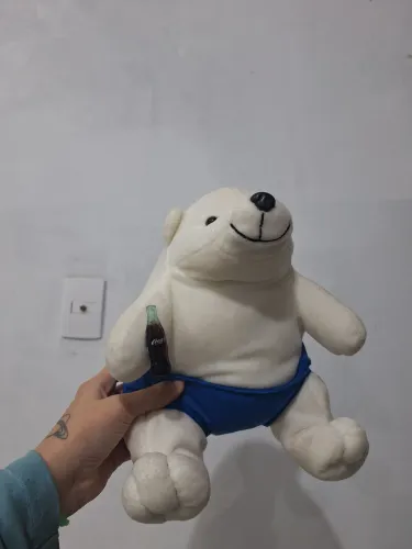 Pelúcia antiga urso polar coca cola edição natação vintage