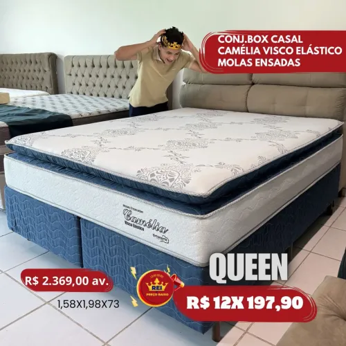 PROMOÇÃO URGENTE - Cama QUEEN Camélia MOLAS ENSACADAS com Visco Elástico Disponível 