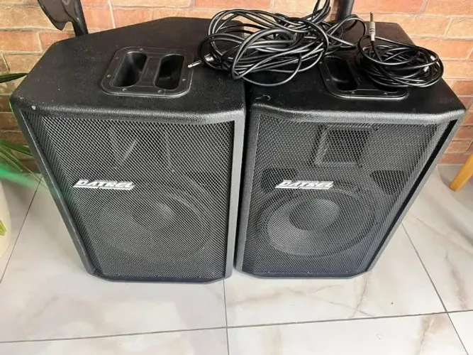 Par Caixa Som Profissional Ativa Passiva 12 500w + Pedestrais novos e Cabos