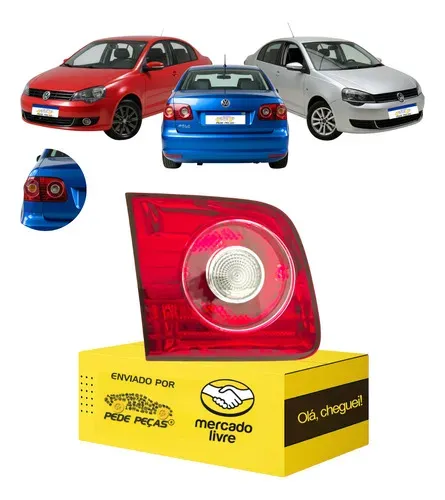 Lanterna Tampa Polo Sedan 2007 2008 2010 11 12 2013 2014 L.e Esquerdo/motorista Vermelho