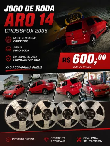 Jogo de Rodas de Liga Leve Volkswagen (Original CrossFox 2005) - Aro 14