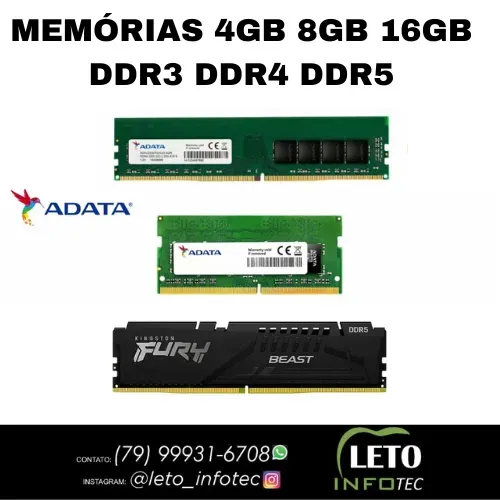 Memória RAM notebook desktop pc ddr2 ddr3 ddr4 ddr5 6000MHZ 5600MHZ 5200MHZ 16GB, 8GB, 4GB