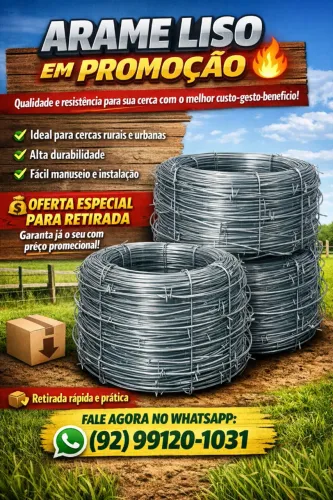 ARAME LISO BELGO PARA CERCAS EM PROMOÇÃO!!