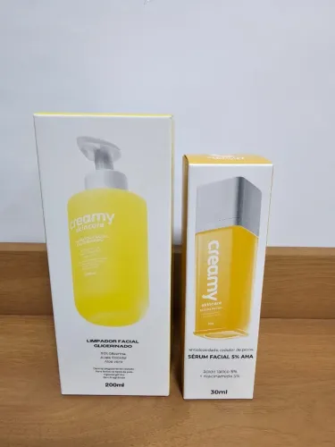 Kit CREAMY: Ácido Lático + Limpador Facial Glicerinado