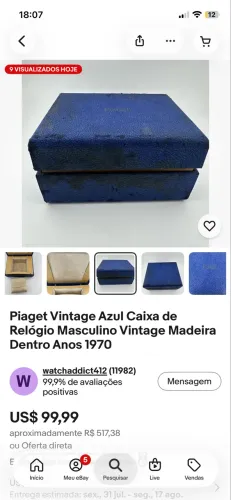 Caixa Piaget original