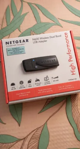 Adaptador USB Wireless Netgear N600 Dual Band 2.4/5GHz PC e Notbook