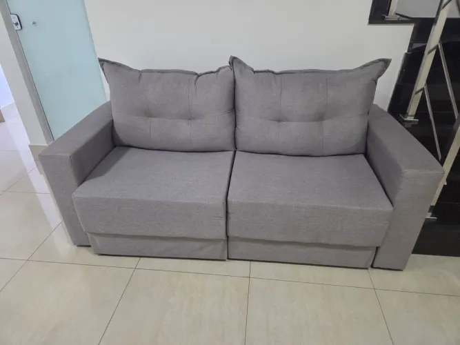 Sofá Retrátil 2 Lugares Cinza