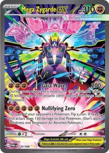 Mega Zygarde Ex - 120/088 Ilustração Rara em Inglês 
